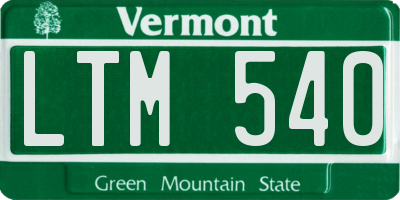 VT license plate LTM540