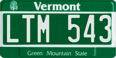 VT license plate LTM543