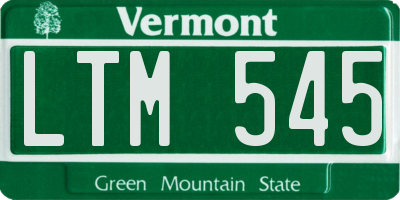 VT license plate LTM545