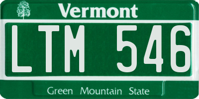 VT license plate LTM546