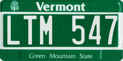 VT license plate LTM547