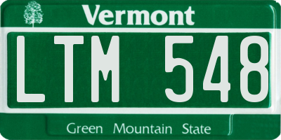 VT license plate LTM548