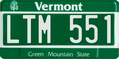 VT license plate LTM551