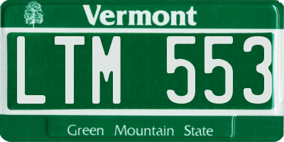 VT license plate LTM553