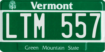 VT license plate LTM557