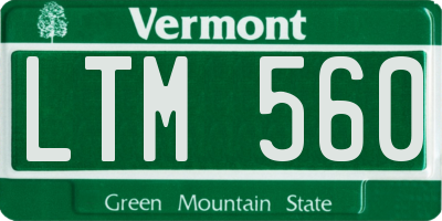 VT license plate LTM560
