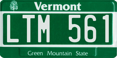 VT license plate LTM561