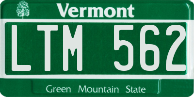 VT license plate LTM562