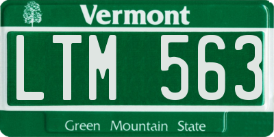 VT license plate LTM563