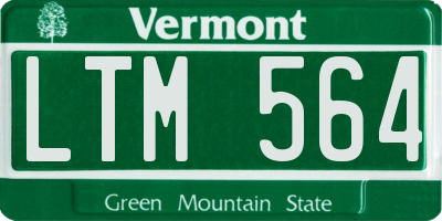 VT license plate LTM564