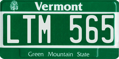 VT license plate LTM565