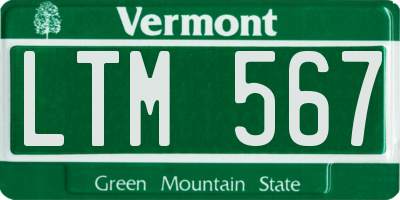 VT license plate LTM567