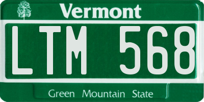 VT license plate LTM568