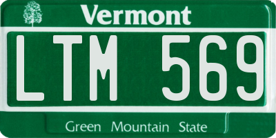 VT license plate LTM569