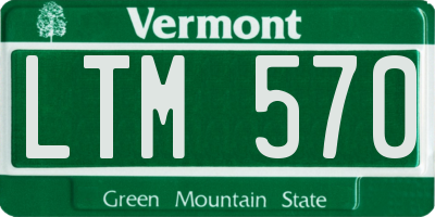 VT license plate LTM570