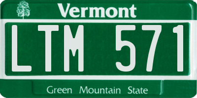 VT license plate LTM571