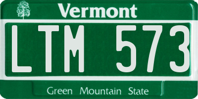 VT license plate LTM573