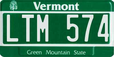 VT license plate LTM574