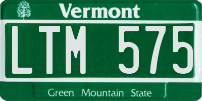 VT license plate LTM575