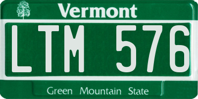 VT license plate LTM576