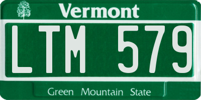 VT license plate LTM579