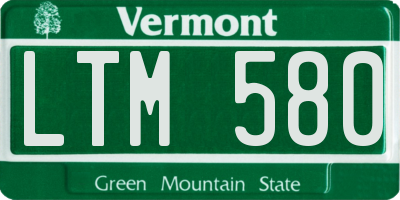 VT license plate LTM580