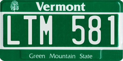 VT license plate LTM581