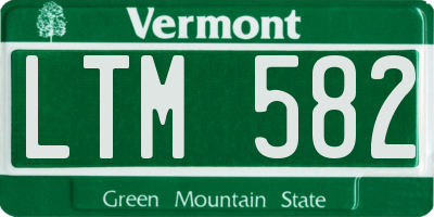 VT license plate LTM582