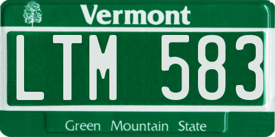 VT license plate LTM583