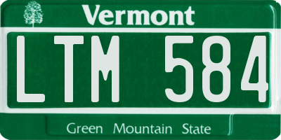 VT license plate LTM584