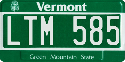 VT license plate LTM585