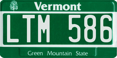 VT license plate LTM586