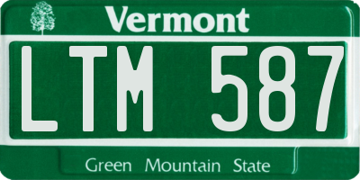 VT license plate LTM587