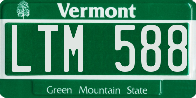 VT license plate LTM588