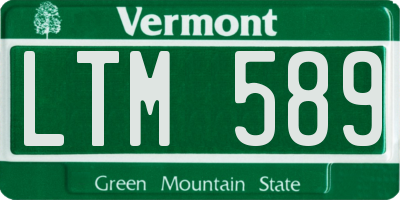 VT license plate LTM589