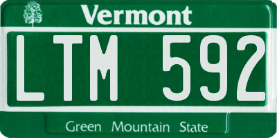 VT license plate LTM592