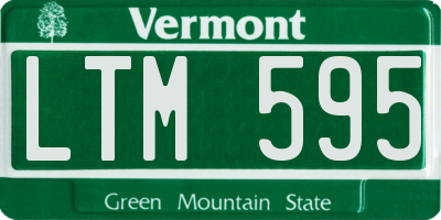 VT license plate LTM595