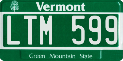 VT license plate LTM599