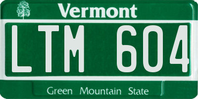 VT license plate LTM604