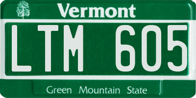 VT license plate LTM605