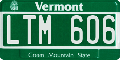 VT license plate LTM606