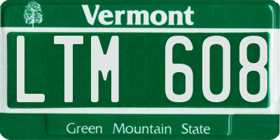 VT license plate LTM608