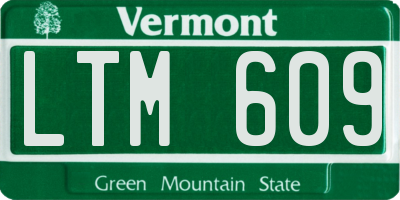 VT license plate LTM609
