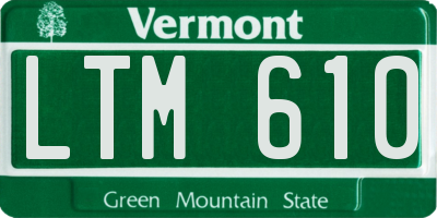 VT license plate LTM610