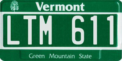 VT license plate LTM611