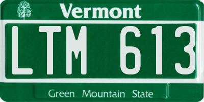 VT license plate LTM613