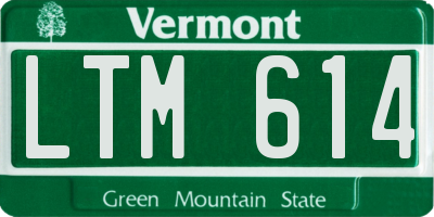VT license plate LTM614