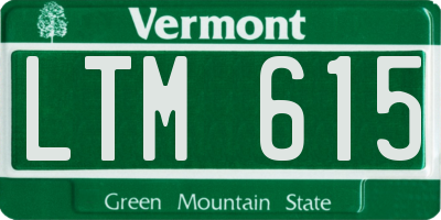 VT license plate LTM615