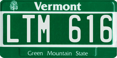VT license plate LTM616