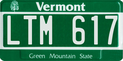 VT license plate LTM617